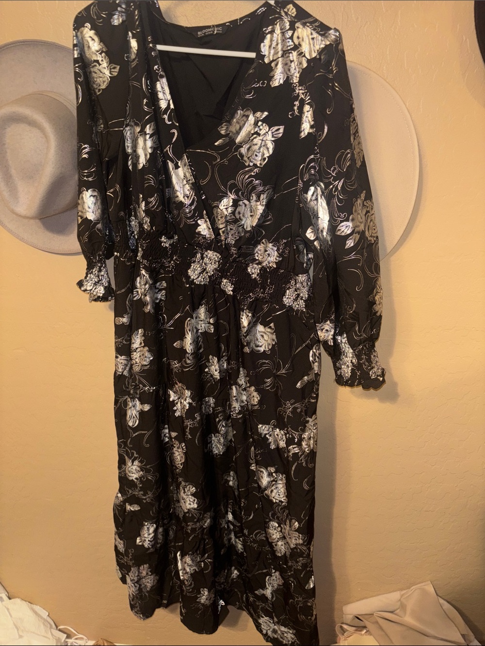 Bloomchic black and silver foil dress